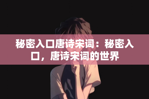 秘密入口唐诗宋词：秘密入口，唐诗宋词的世界