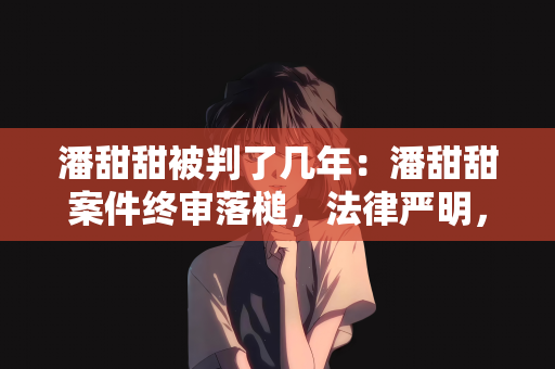 潘甜甜被判了几年：潘甜甜案件终审落槌，法律严明，刑期尘埃落定